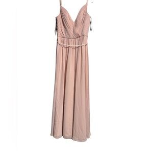 NWT Sorella Vita York Dress #8614 Full Length silk and satin Blush Size 12